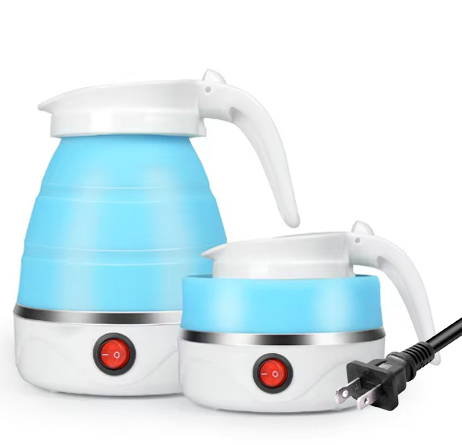 Travel Kettle Electric Small Foldable Portable Kettle,Silicone Collapsible Heating Water Boiler Tea Pot for Camping