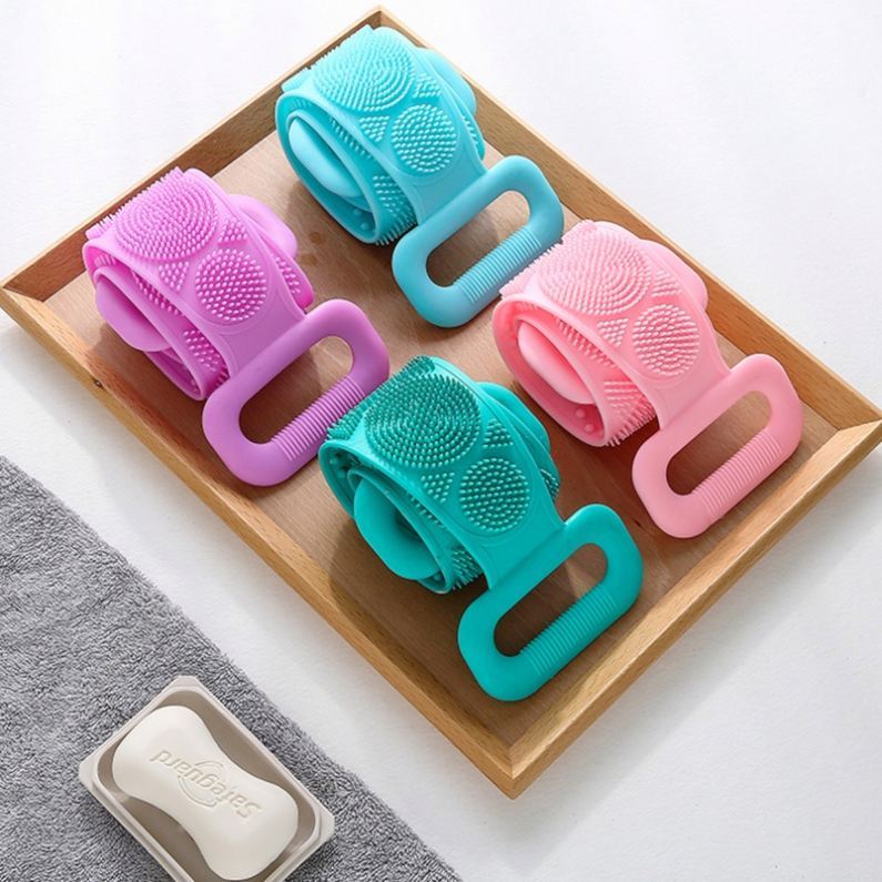 Soft Silicone Body Brush Sponge Adults Shower Back Cleaning Simple Exfoliating Design 60-80cm OEM/ODM Available - Image 2