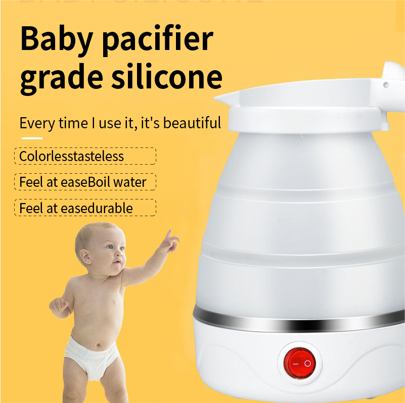 Travel Kettle Electric Small Foldable Portable Kettle,Silicone Collapsible Heating Water Boiler Tea Pot for Camping - Image 5