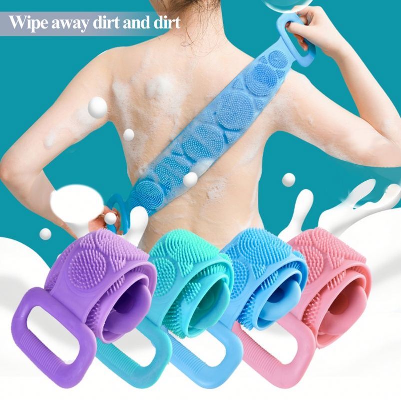Soft Silicone Body Brush Sponge Adults Shower Back Cleaning Simple Exfoliating Design 60-80cm OEM/ODM Available - Image 4
