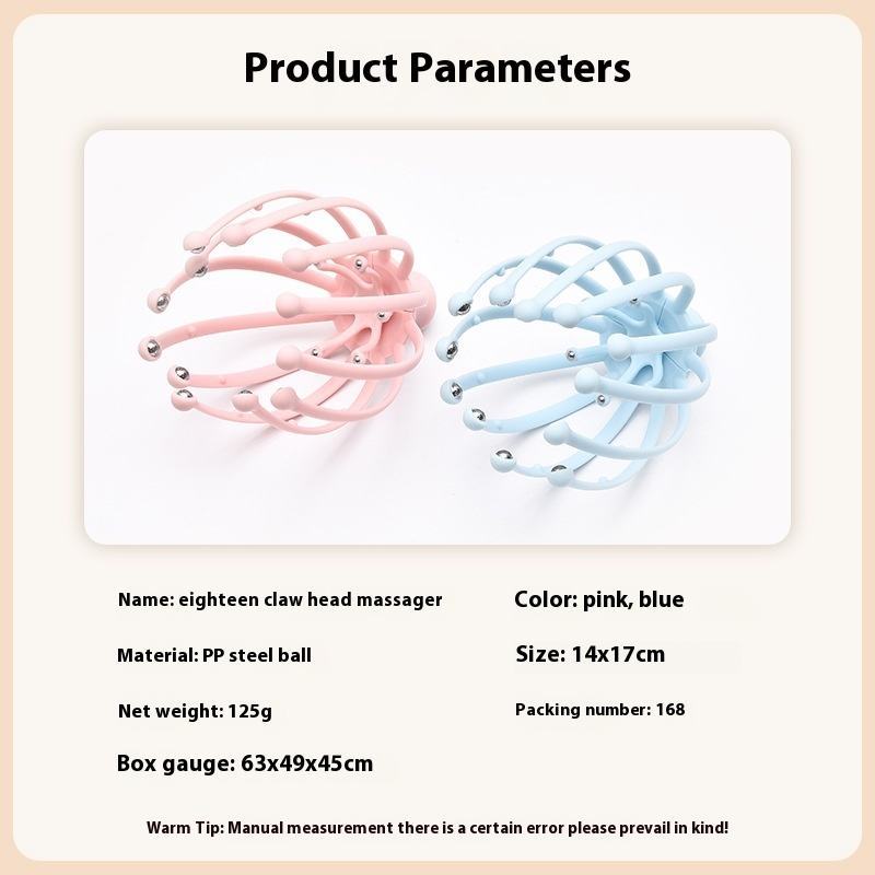 Deep Relaxation and Stress Relief Octopus Handheld Head Scratcher Relaxing Roller Balls Plastic Hair Claw Scalp Massage Tool - Image 3