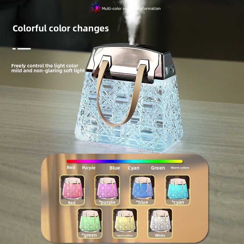 New Ultrasonic Air Diffuser-Home Office Desktop USB Plastic Case Colorful LED Lights Humidistat Aromatherapy Humidifier - Image 3