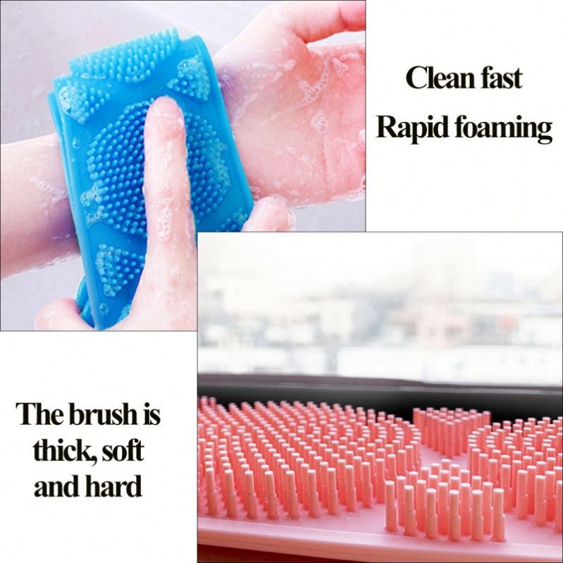 Soft Silicone Body Brush Sponge Adults Shower Back Cleaning Simple Exfoliating Design 60-80cm OEM/ODM Available - Image 6