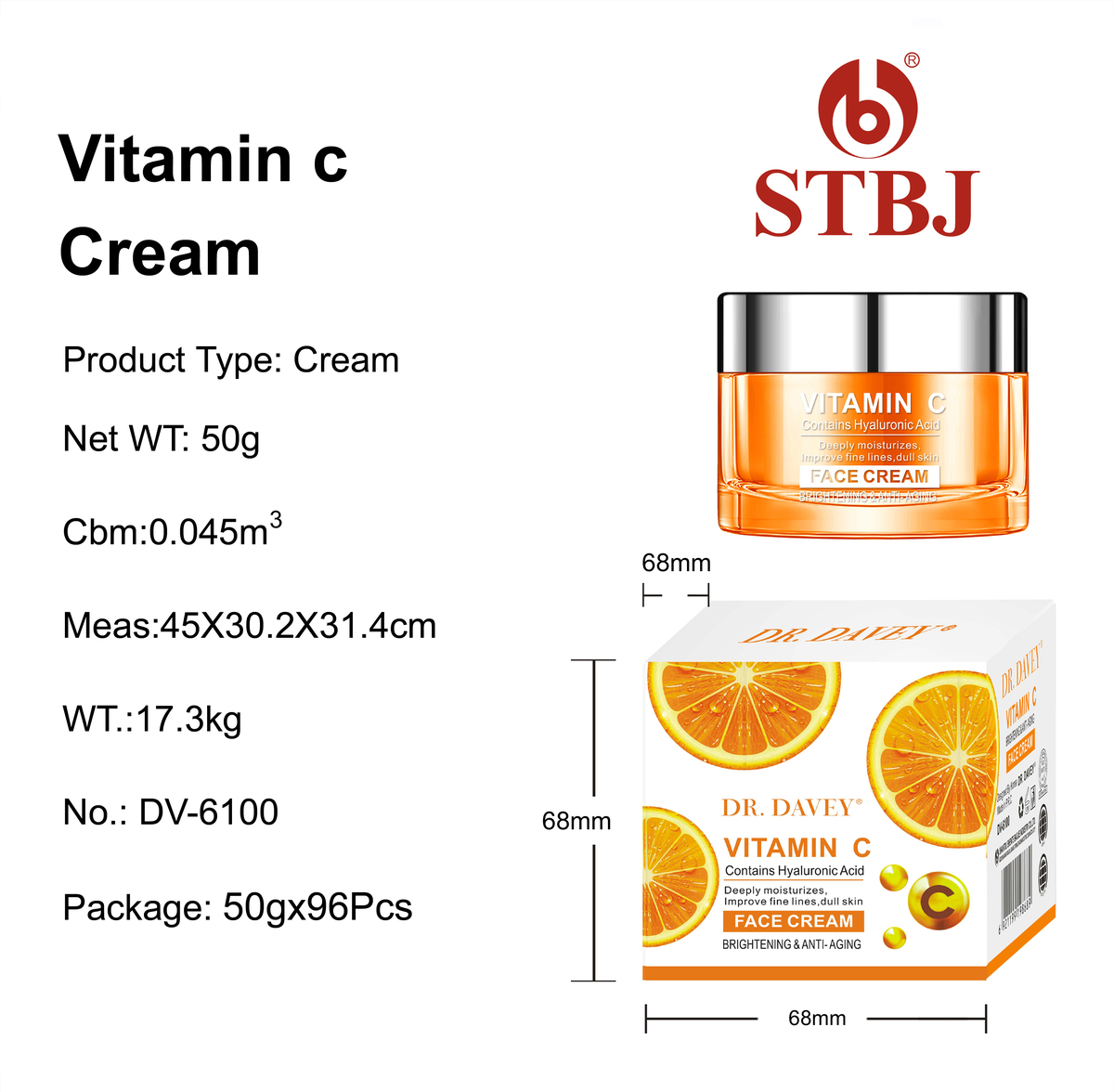 DR.DAVEY Good Selling Vitamin C Face Cream Anti-wrinkle Nourishing Cream for Face and Body - Image 4