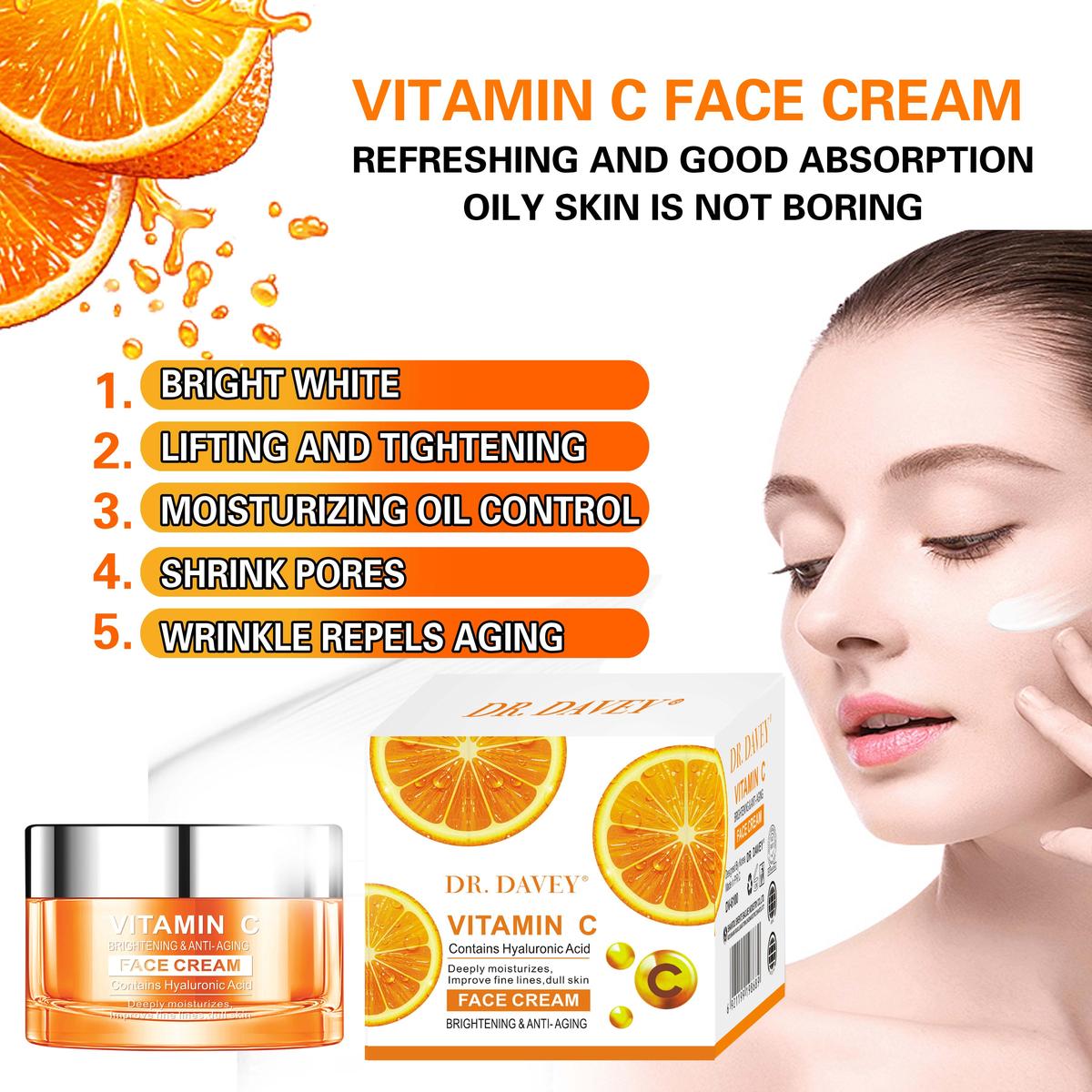 DR.DAVEY Good Selling Vitamin C Face Cream Anti-wrinkle Nourishing Cream for Face and Body - Image 2