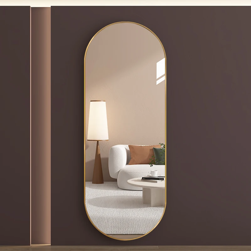 Aluminium Alloy Oval Wall Mounted Full Length Dressing Mirror
