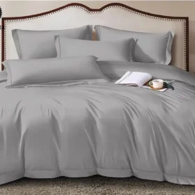 Pure Color Polyester Bed Sheet 3-Piece Set