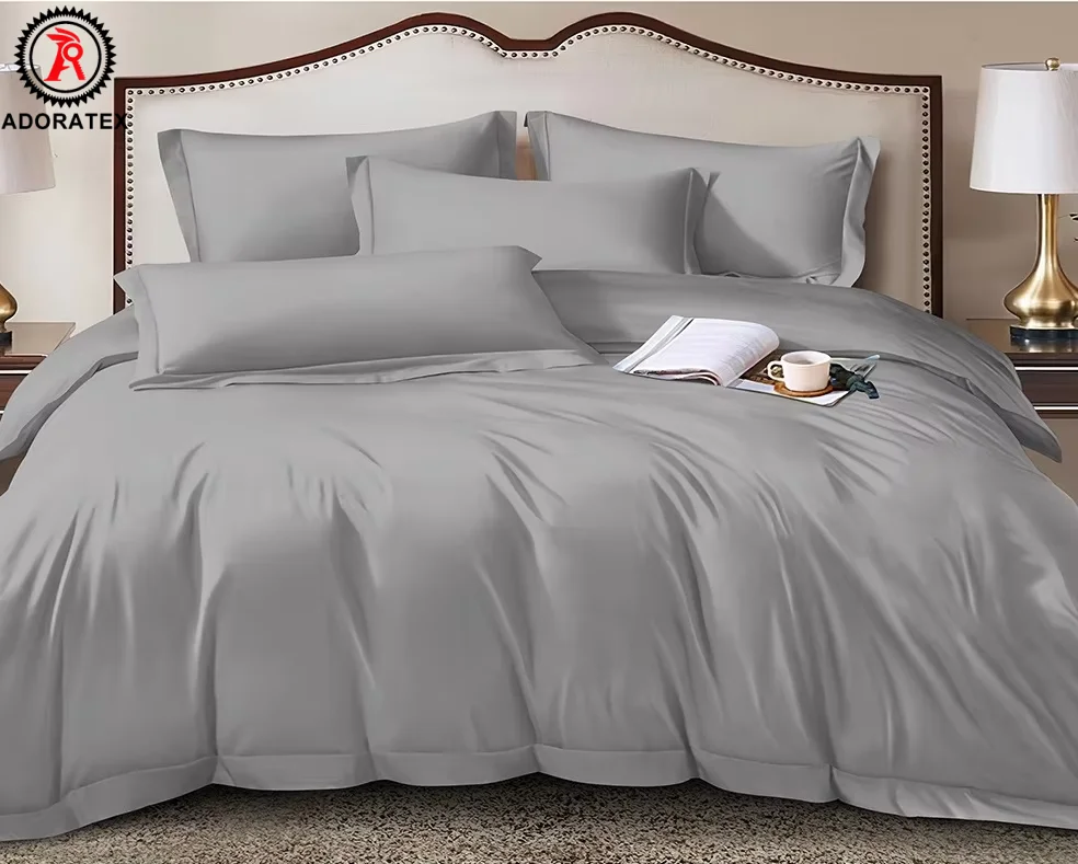 Pure Color Polyester Bed Sheet 3-Piece Set