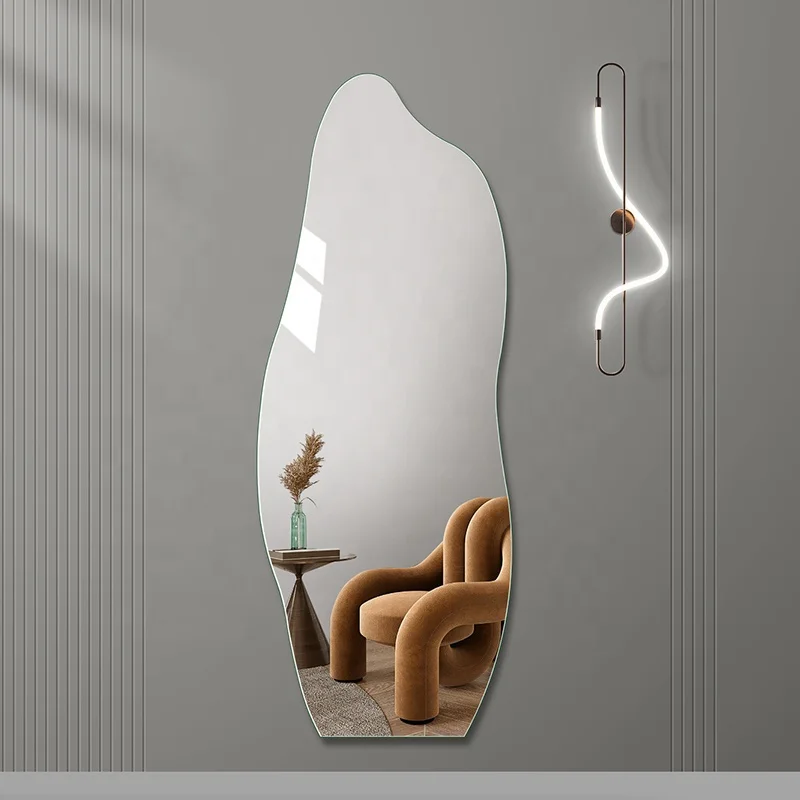 Frameless Irregular Wall Mounted Full Length Dressing Mirror