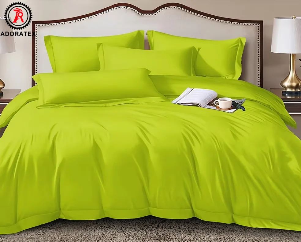 Pure Color Polyester Bed Sheet 3-Piece Set
