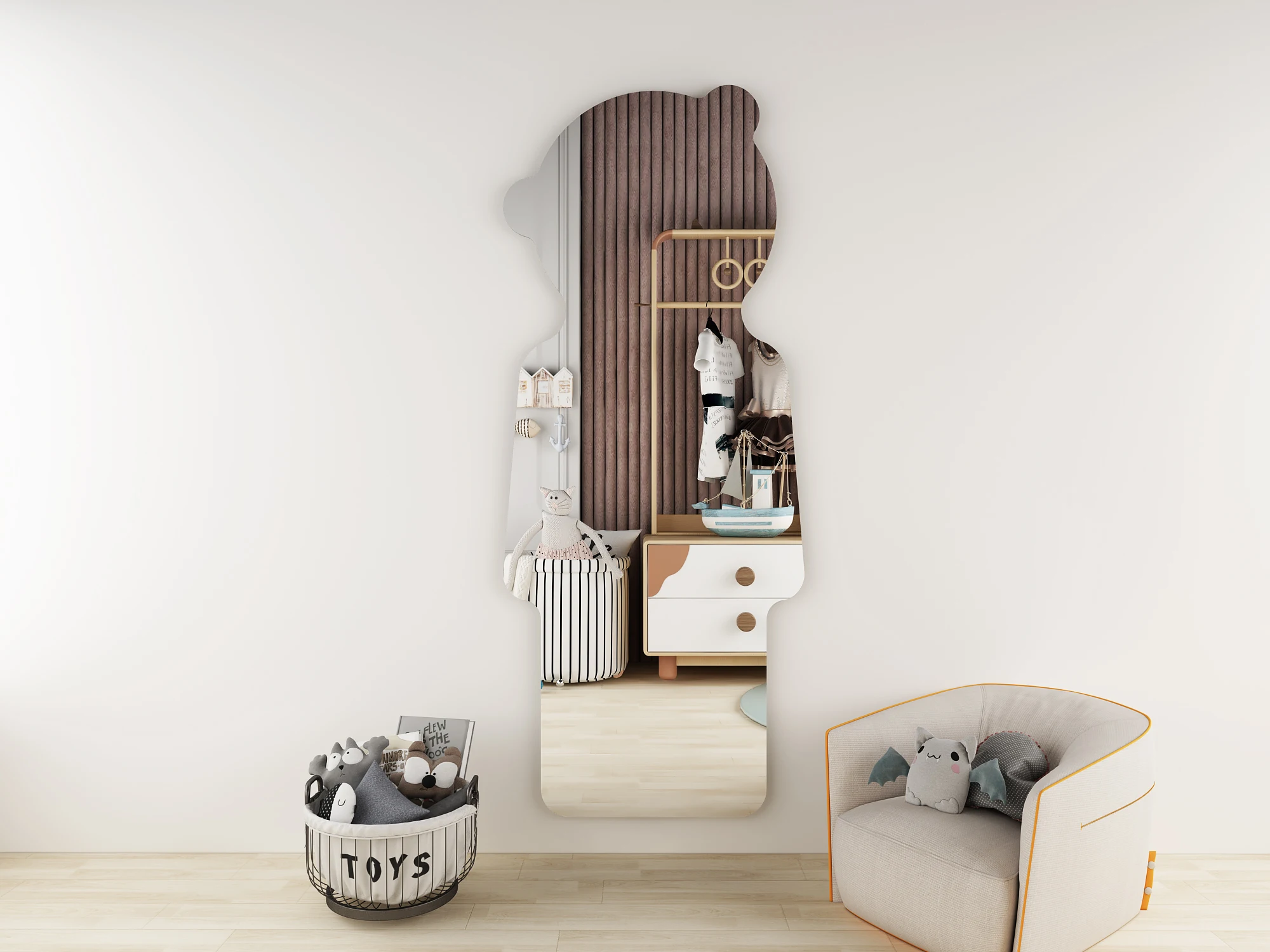 Frameless Irregular Wall Mounted Acrylic Mirror
