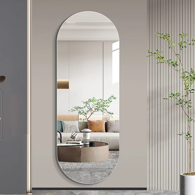 Aluminium Alloy Oval Wall Mounted Full Length Dressing Mirror