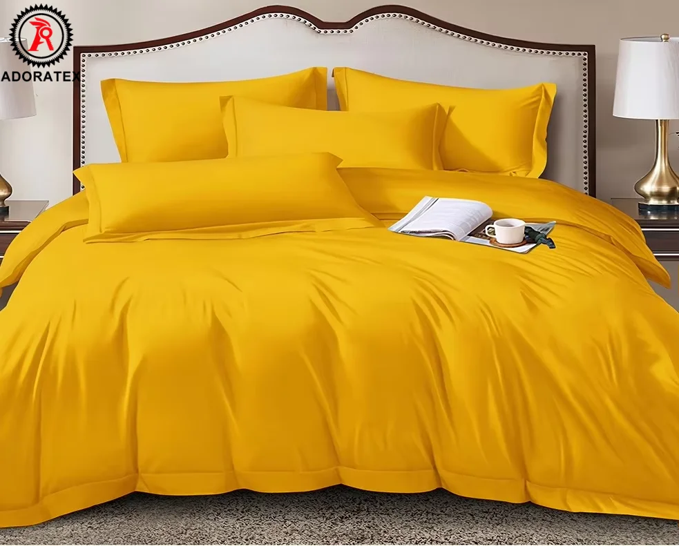Pure Color Polyester Bed Sheet 3-Piece Set