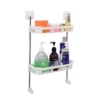 Two-Tier Plastic Wall Mounted Bathroom Shelf Storage Rack