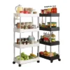 Plastic Multipurpose Kitchen and Bathroom Storage Trolley Rack
