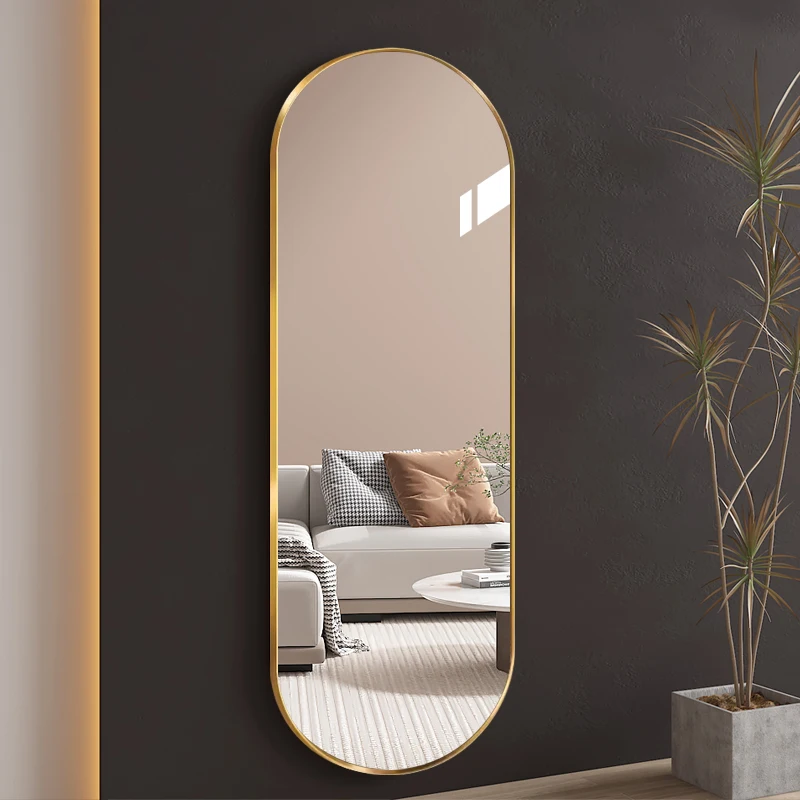 Aluminium Alloy Oval Wall Mounted Full Length Dressing Mirror