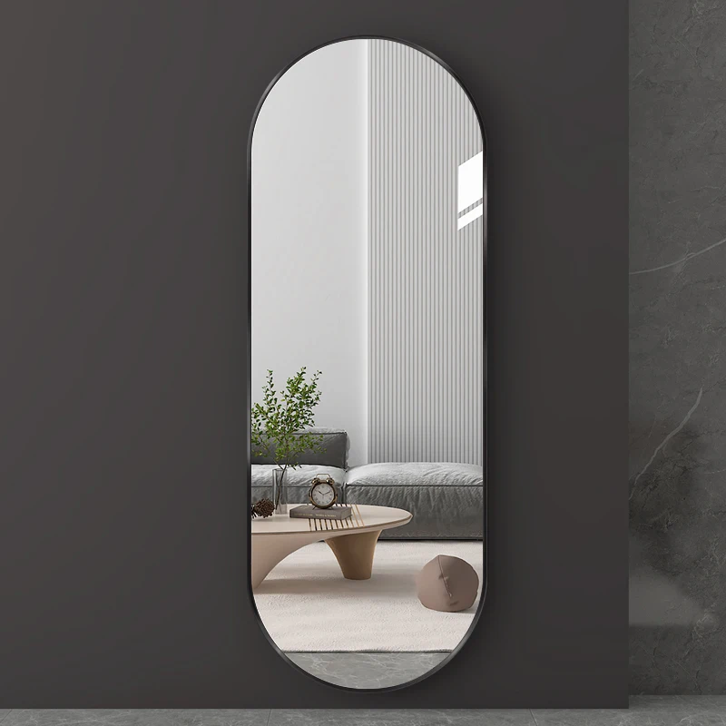 Aluminium Alloy Oval Wall Mounted Full Length Dressing Mirror