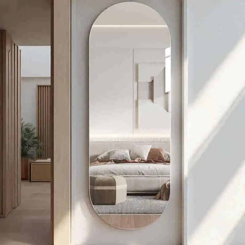 Aluminium Alloy Oval Wall Mounted Full Length Dressing Mirror