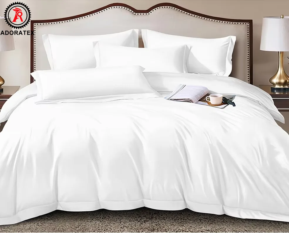 Pure Color Polyester Bed Sheet 3-Piece Set