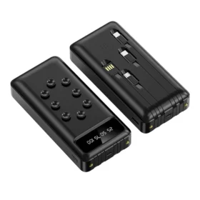 High Capacity 30000mAh Power Bank with Built-in Cables and Suction Cups