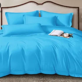 Pure Color Polyester Bed Sheet 3-Piece Set