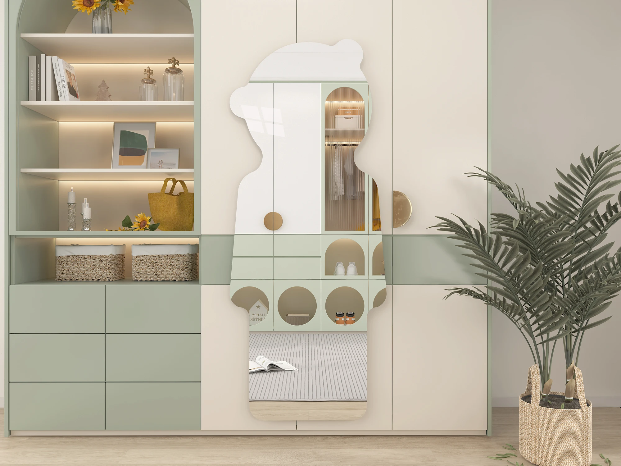 Frameless Irregular Wall Mounted Acrylic Mirror